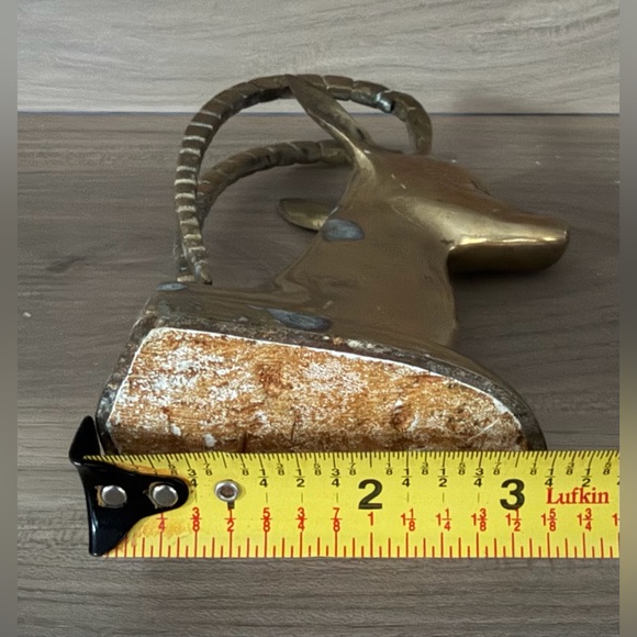 Vintage Brass Head Ibex Gazelle MCM Decor 7” - Picture 7 of 9